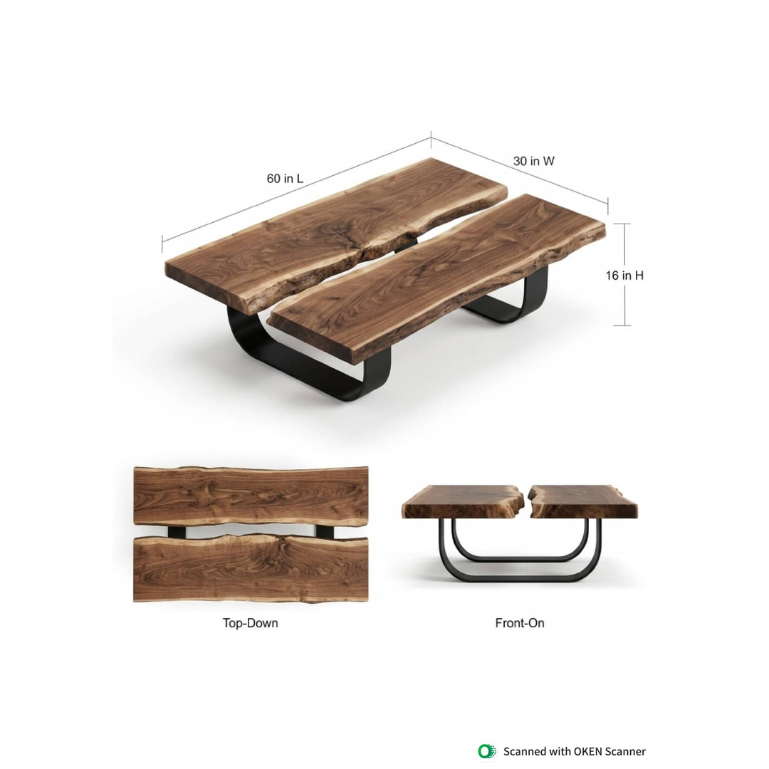 Natural Wood Live Edge Table