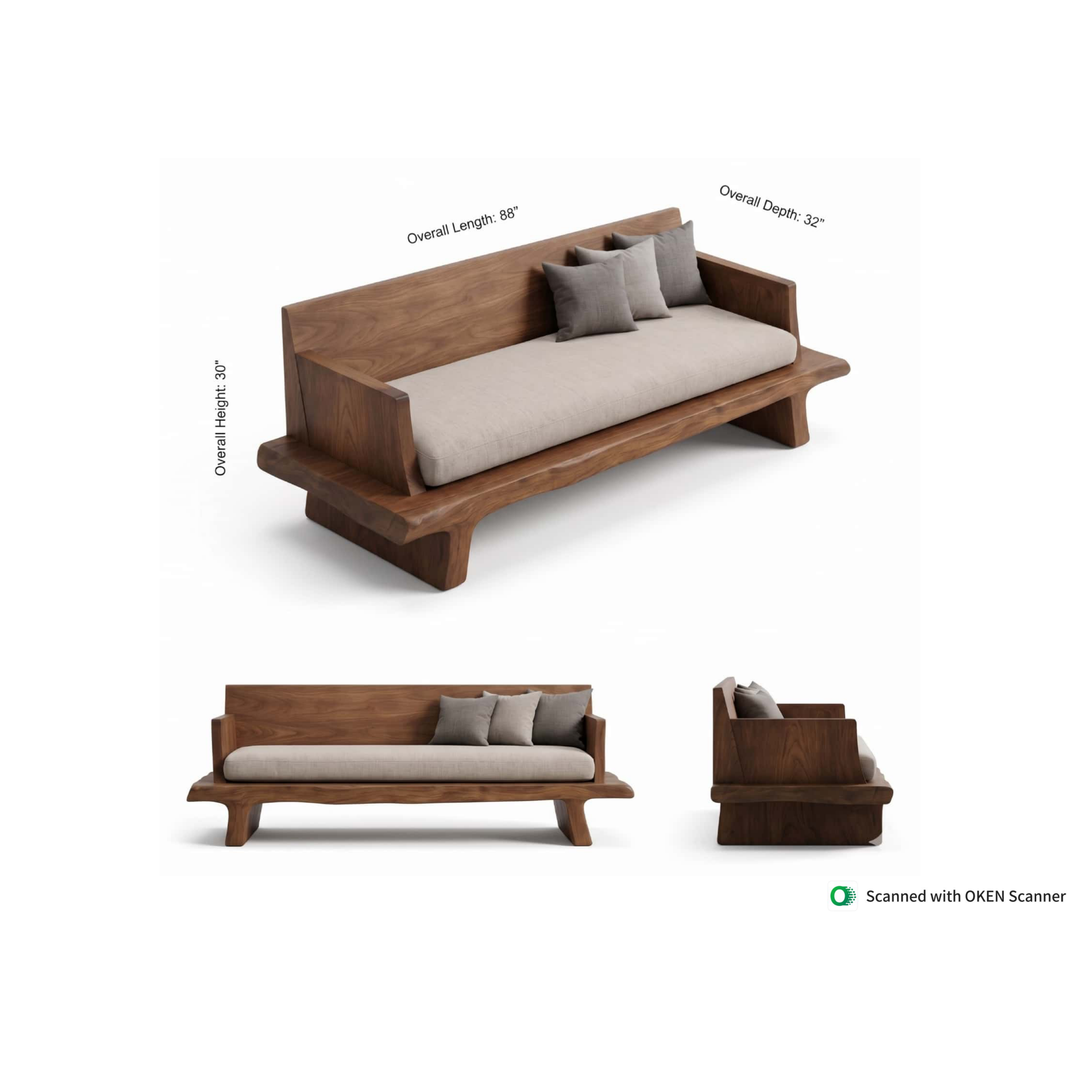 Solid Wood Bench Sofa