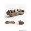 Modern Wooden Three-Seater Sofa