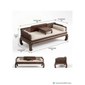 Heritage Wooden Daybed Sofa with Handcrafted Cane Detailing