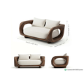 Premium Wooden Curved-Arm Sofa